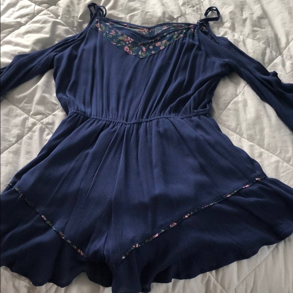 Blue floral Romper